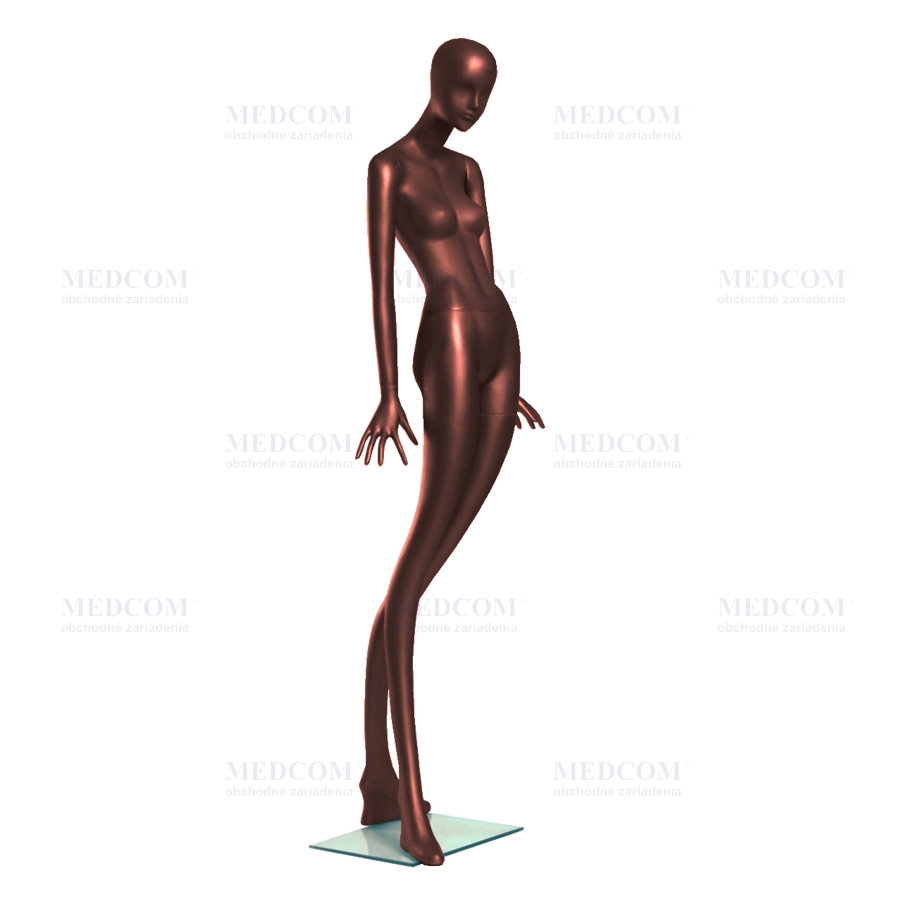 Figurína avantgardná dámska, ekonomická, bronzová lesklá